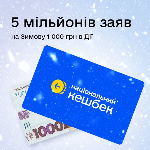 За дві доби — 5 мільйонів заяв від українців в Дії на "Зимову підтримку"