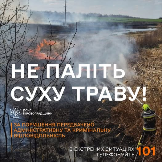 Рятувальники Кіровоградщини за добу ліквідували дві пожежі сухої рослинності