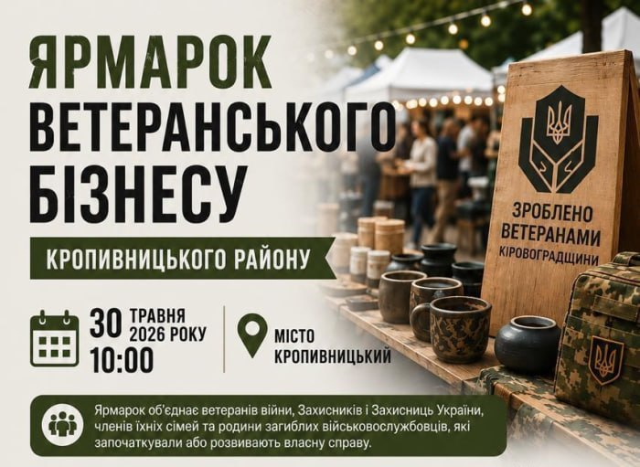 Зроблено ветеранами Кіровоградщини»: ярмарок підприємців-захисників у Кропивницькому
