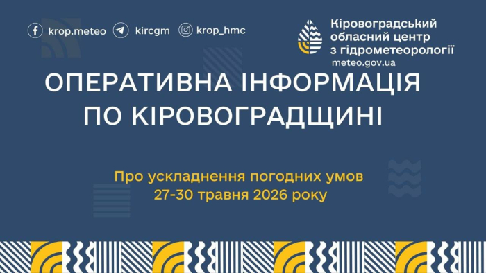 Про ускладнення погодних умов повідомляє Кіровоградський обласний центр з гідрометеорології