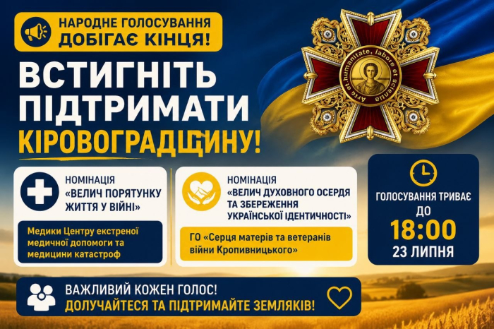 Народне голосування добігає кінця: встигніть підтримати Кіровоградщину!