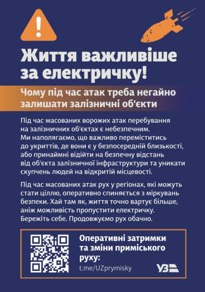 Укрзалізниця нагадує про важливість дотримання правил безпеки під час перебування на залізничних об’єктах.