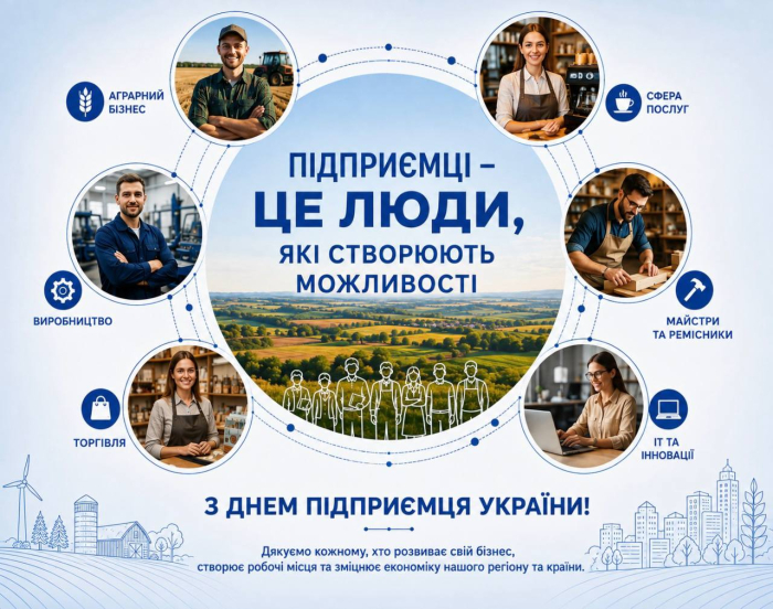 Щирі вітання підприємцям!