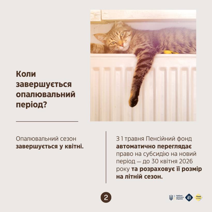 З 1 травня Пенсійний фонд переглядає право на субсидію на новий період - до 30 квітня 2026 року та розраховує її розмір на літній сезон. - фото 1