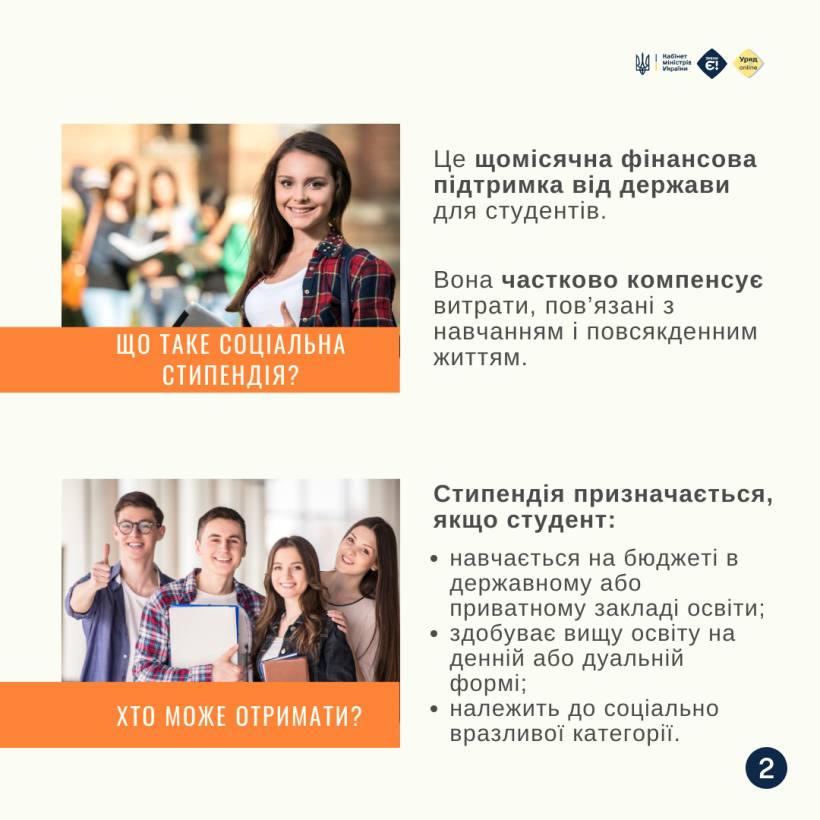 Соціальна стипендія - це щомісячна допомога студентам від держави - фото 1